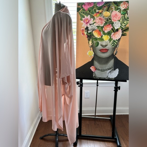 TIC:TOC SHEER/MESH OPEN FRONT KIMONO. ARUBA SANDS COLOR. GENTLY WORN/STYLED O/S - Picture 3 of 6